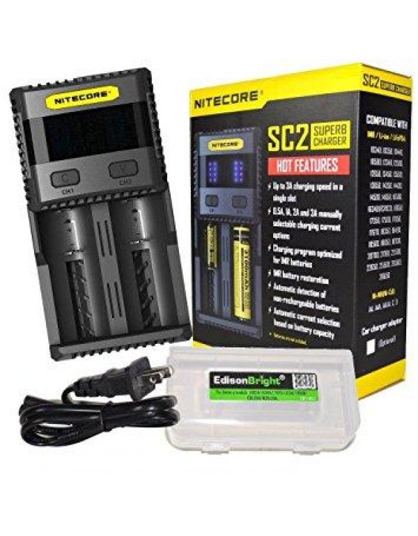 NITECORE SC2 SUPERB 3A BATTERY FAST CHARGER - TWO BAY